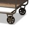 Baxton Studio Grant Vintage Oak Brown Finished Wood and Black Finished Metal 2-Drawer Kitchen Cart 177-11201-Zoro - alternate 3